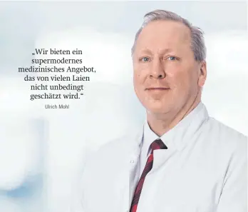  ?? FOTO: ALEXANDER ZAITSEV/SANA ?? Ulrich Mohl verlässt Ende März das Biberacher Sana-Klinikum.