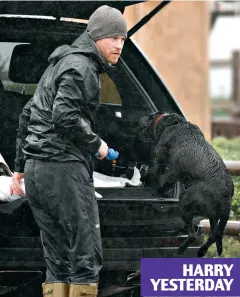  ?? HARRY YESTERDAY ?? Storm brewing: Prince Harry in the California rain