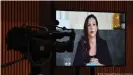  ??  ?? "Keine andere Wahl" - Mel Silva, Google Australien, per Video-Schalte vor der Befragung im Senat