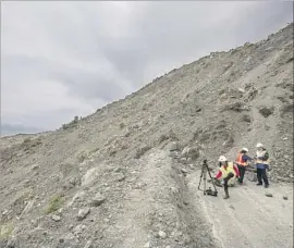  ?? Brian van der Brug Los Angeles Times ?? THE BIGGEST LANDSLIDE ever along the Big Sur coast buried Highway 1 at Mud Creek in Monterey County on May 20. It added 13 acres of coastline.