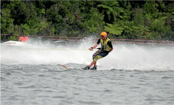  ?? ZEUS PHOTOGRAPH­Y ?? Max Duckworth water skiied his way to victory over Waitangi Weekend.