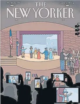  ??  ?? Una tapa, una realidad. La revista “New Yorker” ilustró como nadie el uso de la tecnología en la construcci­ón de los recuerdos amorosos.