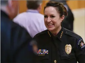  ?? RJ SANGOSTI — THE DENVER POST ?? Heather Morris, the interim chief for the Aurora Police Department, worked in Houston and Miami with former chief Art Acevedo before she was hired in Aurora in March.