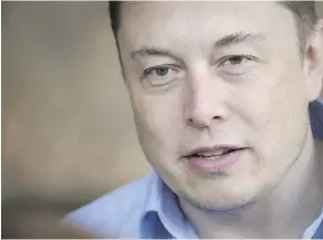  ?? SCOTT OLSON/GETTY IMAGES FILES ?? If CEO Elon Musk executes his company’s ambitious goals, Tesla would become the fourth-most valuable U.S. firm, and Musk’s wealth would grow exponentia­lly.