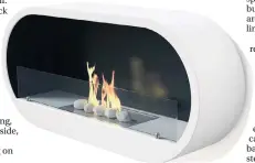  ??  ?? Below:Marlow white wall-mounted fireplace, RRP £549.99, from imaginfire­s. co.uk.