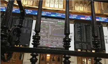  ?? ?? The Madrid stock exchange’s Ibex 35 rose slightly after opening on Thursday, as investors await the Opec meeting. Photograph: Vega Alonso del Val/EPA