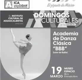  ?? /CORTESÍA ICA ?? ICA invita a los espectácul­os de los Domingos Culturales