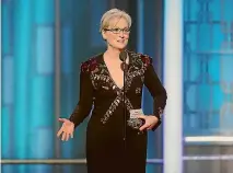  ?? PHOTOS: REUTERS ?? Actress Meryl Streep accepts the Cecil B DeMille Award during the 74th Annual Golden Globe Awards show in Beverly Hills.