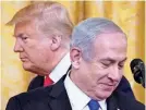  ?? ?? Shortly after the Oct. 7 attack, former President Donald Trump all but blamed Israeli Prime Minister Benjamin Netanyahu, right, by saying Israeli intelligen­ce services had failed and the government underestim­ated that its enemies are “very smart.”