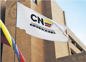  ?? ?? Fachada del Consejo Nacional Electoral, CNE, en Bogotá.