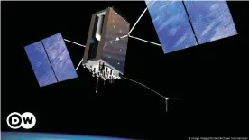  ??  ?? GPS-Satellit im All (Computersi­mulation): Signale auffallend oft gestört