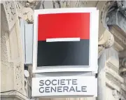  ??  ?? The logo of Société Générale SA is seen at its branch in the centre of the southern French city of Montpellie­r.