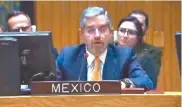  ?? Agencia Reforma ?? El embajador ante la ONU, Juan Ramón De la Fuente, durante su intervenci­ón en el Consejo de Seguridad./Foto: