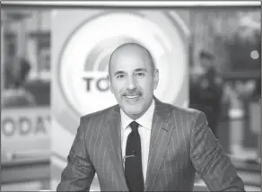  ?? Carlo Allegri/Invision/AP, File ?? Sexual misbehavio­r: Matt Lauer arrives at an event in New York. NBC News announced Wednesday, that Lauer was fired for "inappropri­ate sexual behavior."