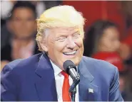  ?? JOHN MINCHILLO/ASSOCIATED PRESS ?? President-elect Donald Trump smiles as he speaks during the first stop of his post-election tour Thursday in Cincinnati.