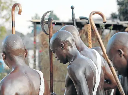  ?? / SIMPHIWE NKWALI ?? It’s initiation season once again for Ndebele youth after the last season in 2013, under the auspices of Ndzundza Tribal Authority, was marred by the deaths of 31 initiates.