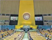  ?? AP ?? UN chief António Guterres addresses the UNGA as the agency’s first virtual meeting of world leaders started on Tuesday.