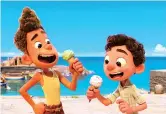  ??  ?? Alberto (left), voiced by Jack Dylan Grazer, and Luca, voiced by Jacob Tremblay, are in a scene from Pixar’s animated film “Luca.”
