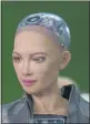  ?? VINCENT YU — THE ASSOCIATED
PRESS ?? The close-up of the head of Sophia is seen at Hanson Robotics studio in Hong Kong. Sophia is a robot of many talents; she speaks, jokes, sings and even makes art.