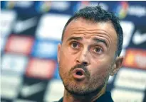  ?? – AFP ?? EXCITED: Barcelona’s coach Luis Enrique speaks during a press conference on the eve of their La Liga match against Athletic Club Bilbao on Saturday.