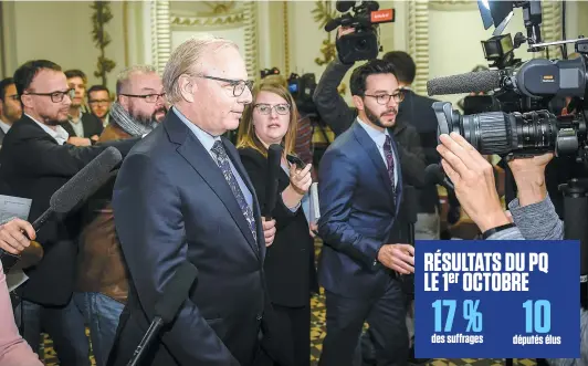  ?? PHOTO D’ARCHIVES, SIMON CLARK ?? L’ex-chef péquiste, Jean-françois Lisée, avait assisté à l’assermenta­tion des députés du PQ le 19 octobre.