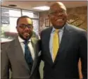  ?? ERIC DEVLIN — DIGITAL FIRST MEDIA ?? The Rev. Dr. Vernon Ross Jr., of Bethel Community Church of Pottstown, and the Rev. Adrian DeShon Reid, pastor of Greater Second Baptist Church of Freeport, N.Y., commemorat­e Black History Month and the anniversar­y of the founding of the NAACP during a...