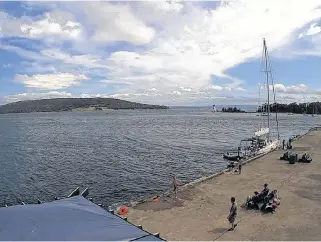  ??  ?? The Baddeck wharf will receive a nearly $1.2-million upgrade, including a deck refurbishm­ent and 15 floating docks installed to allow boaters easier access to the wharf. This image was taken by Nova Scotia Webcams on Aug. 3.