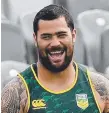  ??  ?? Andrew Fifita in Aussie gear.