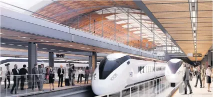  ??  ?? An artist’s impression of the proposed Curzon Street HS2 station in Birmingham