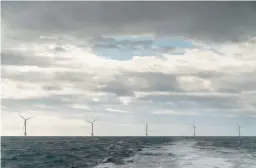  ?? DAVID GOLDMAN/AP 2022 ?? Turbines situated in America’s first offshore wind farm, owned by the Danish energy company Orsted, off Block Island, R.I. A similar farm could come to the Gulf.