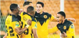  ?? /Kaizer Chiefs ?? Kaizer Chiefs players celebrate one of their goals against Simba SC at FNB stadium last night.