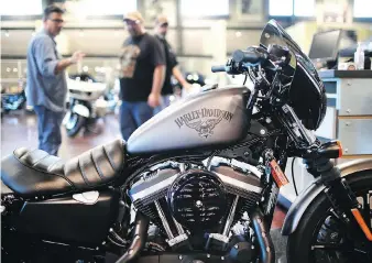  ?? SCOTT OLSON/GETTY IMAGES ?? Harley-Davidson estimates that levies imposed by the European Union on U.S. goods will cost the company about US$2,200 per motorcycle to ship to its second-biggest market in the world.