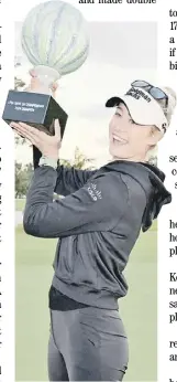  ?? ?? Julio aguilar/agence france-presse nelly Korda collects her ninth lpga title following a masterful win in the drive on championsh­ip.