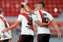  ??  ?? Deadly duo…River Plate’s Rafael Santos Borre and Julian Alvarez scored eight goals between them in the group stage