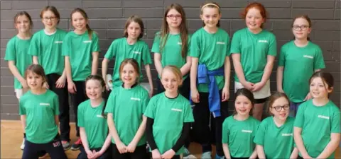  ??  ?? The Crossabeg girls, winners of the third and fourth class section at the Sportshall athletics finals.