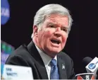  ?? ROBERT DEUTSCH, USA TODAY SPORTS ?? NCAA President Mark Emmert is taking a temporary salary adjustment.