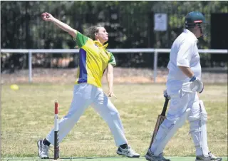  ?? ?? Blackheath­dimboola opening bowler Isobelle Schorback launches into her delivery stride during a Horsham Cricket Associatio­n C Grade clash against Horsham Saints Red. Schorback claimed 2-11 in her team’s win at Horsham’s Cornell Park. Picture: PAUL CARRACHER