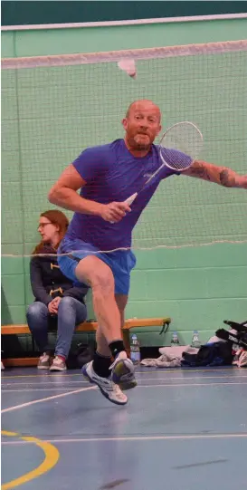  ?? Southport’s Paul Sykes in the Southport Badminton League David Grice ??