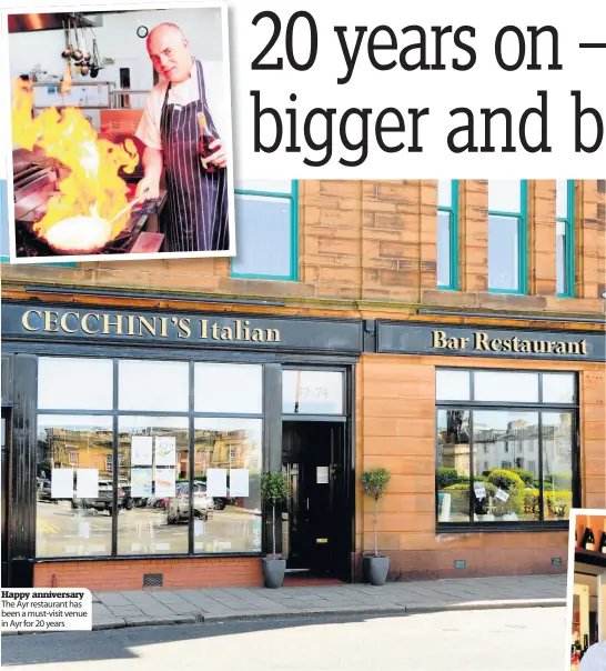  ??  ?? Happy anniversar­y The Ayr restaurant has been a must- visit venue in Ayr for 20 years