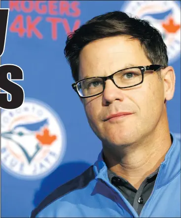  ??  ?? Blue Jays GM Ross Atkins’ priority is to add pitching depth this off-season.