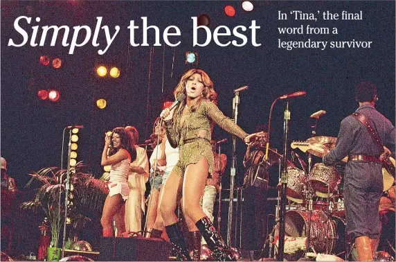  ?? RHONDA GRAAM/HBO VIA AP ?? This image from the HBO documentar­y “Tina” shows Tina Turner performing in 1976.