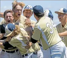  ??  ?? Vincentian celebrates its 5-3 win against Southern Fulton in the PIAA Class 1A championsh­ip game.