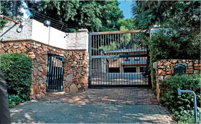  ?? / Delwyn Verasamy ?? The property in Forest Town, where former president Jacob Zuma ended up living in after he was thrown out of government by then president Thabo Mbeki.