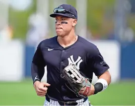  ?? ?? aaron JUDGE se perdió 42 juegos la pasada campaña por el desgarro de un ligamento del dedo gordo del pie derecho