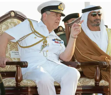  ?? ?? Business travel: Prince Andrew at a military display in Abu Dhabi in November 2010