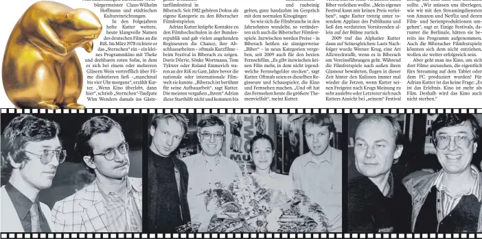 ?? FOTOS: PRIVAT ?? Der Macher und seine Stars: Adrian Kutter mit Regisseur Wim Wenders (links), Schauspiel­erin Franka Potente (Mitte) und Schauspiel­er und Regisseur Klaus Maria Brandauer (rechts).