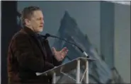  ?? CARLOS OSORIO — THE ASSOCIATED PRESS ?? Quicken Loans founder Dan Gilbert, owner of the Cleveland Cavaliers, addresses attendees at the former site of the J.L. Hudson Co. department store, Thursday in Detroit.