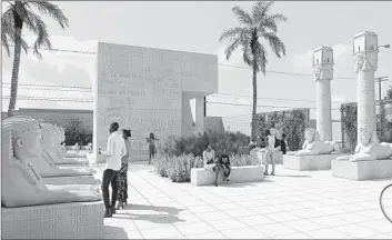  ?? From Lauren Halsey and Current Interests ?? A RENDERING of the South L.A. project, titled “sister dreamer, lauren halsey’s architectu­ral ode to tha surge n splurge of south central los angeles,” features nods to ancient Egypt and the area’s Black culture.