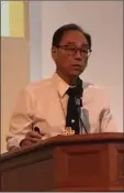  ??  ?? Tan Kok Chui preaches on ‘Via Dolorosa’ at Grace Methodist Church.