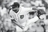  ?? Paul Sancya Associated Press ?? THE TIGERS removed Francisco Rodriguez as their closer after back-to-back blown saves.